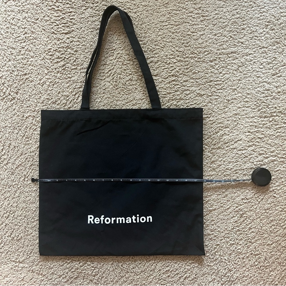 New Reformation Tote Bag Black Reusable Shoulder Grocery Bag